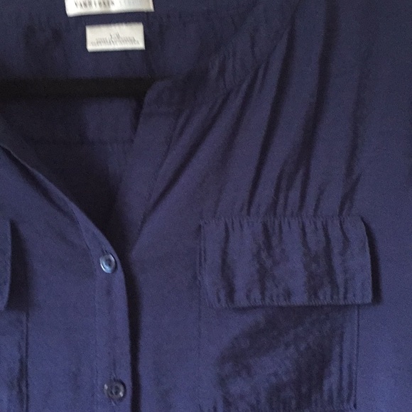 Van Heusen sleeveless Navy Blouse sz L - Picture 2 of 8